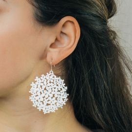Silver hydrangea earrings - RAS