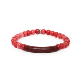 red howlite stretch men bracelet Tube - Nature Bijoux