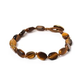 small oval beads men bracelet Tiger eye - Nature Bijoux