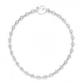 mother of pearl & figaro chain necklace "Unchain" - Ori Tao