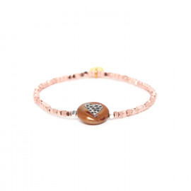 CORAZON flat pearl copper stretch bracelet "Les complices" - Franck Herval