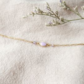 BLISS bracelet chaine fine lilas - Olivolga Bijoux