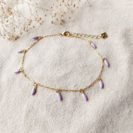 SUMMER ankle bracelet lilac drops - Olivolga Bijoux