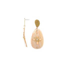 GAIA XL pink drop post earrings "Les radieuses" - Franck Herval