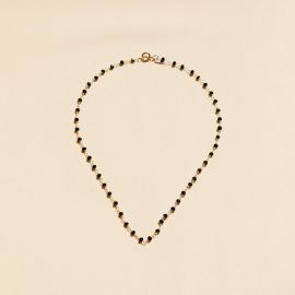 CAROLE black onyx stone necklace - L'atelier des Dames