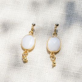 CATHY mother-of-pearl stone earrings - L'atelier des Dames