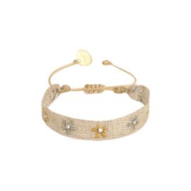 Beige, gold and silver NARCISSUS bracelet S - Mishky