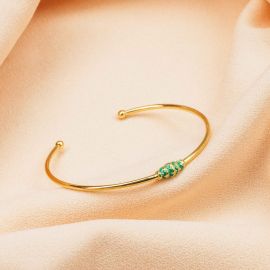 CORINTHE bracelet jonc vert - Olivolga Bijoux