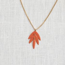 EXOTICA orange leaf necklace - Olivolga Bijoux