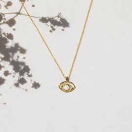 FEELING "eye shape" pendant necklace (howlite) - Olivolga Bijoux