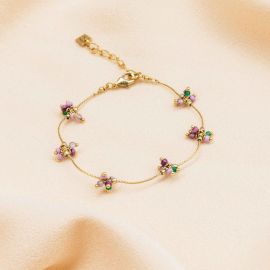 SEMILLA bracelet ajustable violet - Olivolga Bijoux
