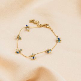 SEMILLA bracelet ajustable bleu clair - Olivolga Bijoux