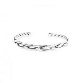 silvered bracelet braided texture "Cuff" - Ori Tao
