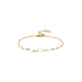 GURI looped ecru beads bracelet "Les complices" - Franck Herval
