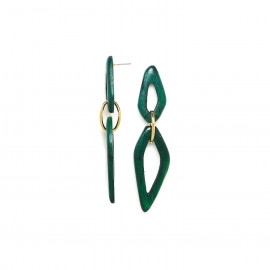 dark green wood post earrings "Arrow" - Nature Bijoux
