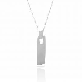 Silver rectangular MiniZen necklace - RAS