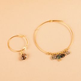 Asymmetrical earrings "Mila" Tourmaline and spinel - Rosekafé