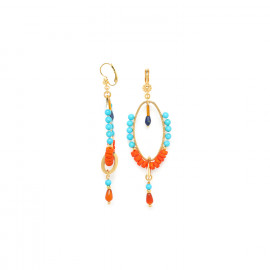 beads on ring earrings "Copacabana" - Nature Bijoux