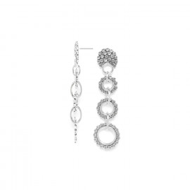 boucles d'oreilles poussoir 3 anneaux (argent) "Ricochets" - Ori Tao