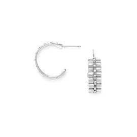 small creoles earrings (silver) "Timing" - Ori Tao