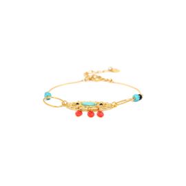 bracelet médaillon oval & 3 pampilles "Lolita" - Franck Herval