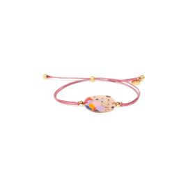 disc + cord bracelet "Rosy" - Franck Herval