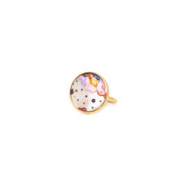 round ring with enamel "Rosy" - Franck Herval