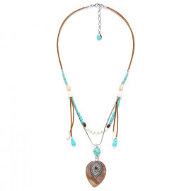 collier long pendentif & pampilles "Malibu" - Nature Bijoux