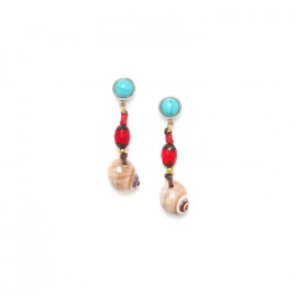 post earrings with shell dangle "Zapatera" - Nature Bijoux