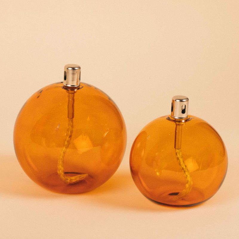 Lampe à Huile Sphère en verre Light Amber - 4 Tailles - IMPRESSION LIN