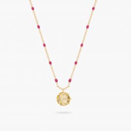 Colorama yellow round stone thin necklace - Les Néréides
