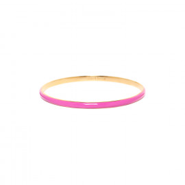 BANGLES round embossed bangle with enamel fuchsia "Les complices" - Franck Herval