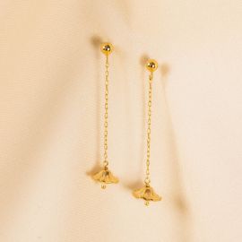 LUZ pearl dangle post earrings - Olivolga Bijoux