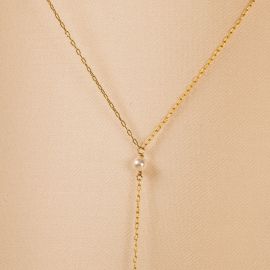 LUZ collier Y pendentif perle - Olivolga Bijoux
