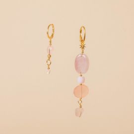 Earrings "ISANA" Pink chalcedony - Rosekafé