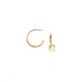 XL twisted creoles earrings golden "Accostage" - Ori Tao