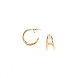 boucles d'oreilles créoles large métal doré à l'or fin "Accostage" - Ori Tao