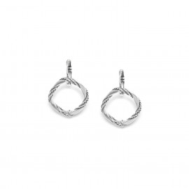silvered french hook earrings "Braids" - Ori Tao