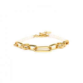 bracelet ajustable duo perles et chaine dorée "Brooklyn" - Ori Tao