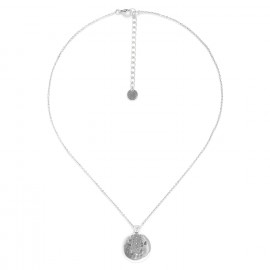 collier petit pendentif métal argenté "Manta" - Ori Tao