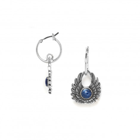 blue creoles earrings "Mon ange"