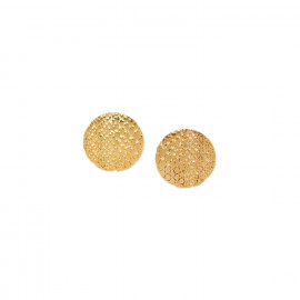 golden round post earrings "Viper" - Ori Tao