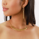 3 chains golden post earrings "Rimini" - Ori Tao