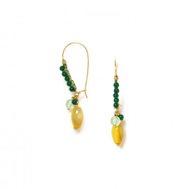 woven hook earrings "Agata verde" - Nature Bijoux