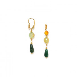 jade drop french earrings "Agata verde" - Nature Bijoux