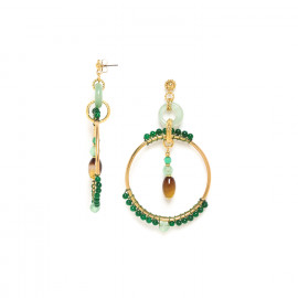 gipsy post earrings "Agata verde" - Nature Bijoux
