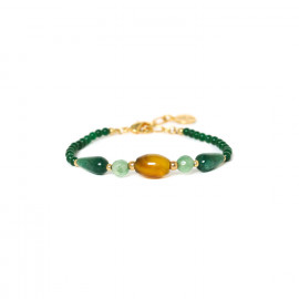 adjustable thin bracelet "Agata verde" - Nature Bijoux