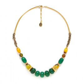 simple short necklace green "Agata verde" - Nature Bijoux