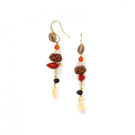 simple hook long earrings with citrin dangle "Bangalore" - Nature Bijoux