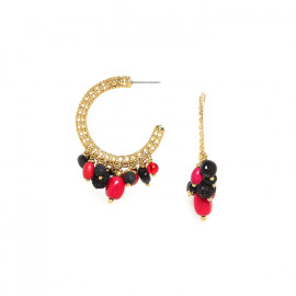 red & black creoles earrings "Darwin" - Nature Bijoux